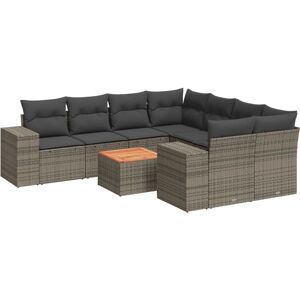 VidaXL Gartenset - Grau, 9 Stück, Modular VidaXL Gartenset - Grau, 9 Stück, Modular
