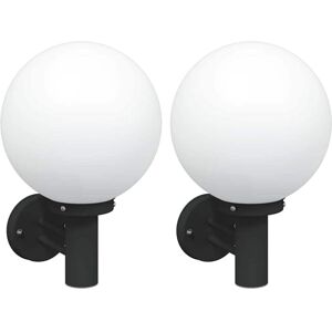 VIDAXL - Wall Lamp 2 pcs Stainless Steel Black IP44 VIDAXL - Wall Lamp 2 pcs Stainless Steel Black IP44