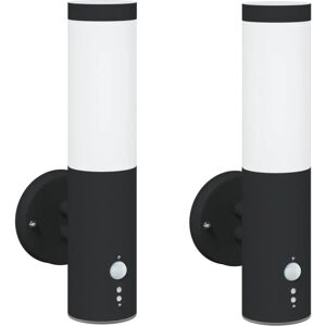 VIDAXL Outdoor Wall Light with Sensor - 2 pcs Black IP44 VIDAXL Outdoor Wall Light with Sensor - 2 pcs Black IP44