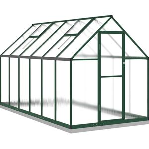 vidaXL Greenhouse 334x169x202cm with Base Frame - Green & Aluminium vidaXL Greenhouse 334x169x202cm with Base Frame - Green & Aluminium