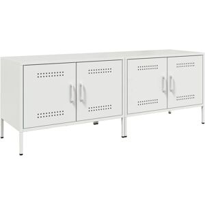 vidaXL TV Cabinet Set - Industrial Steel 2 pcs White vidaXL TV Cabinet Set - Industrial Steel 2 pcs White