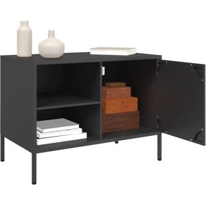 vidaXL 842994 Steel Black TV Cabinet - TV Stand & Media Unit vidaXL 842994 Steel Black TV Cabinet - TV Stand & Media Unit