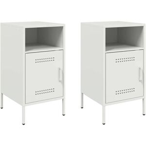 vidaXL Bedside Cabinet White - Bedside Table - 2 pcs - Industrial Style vidaXL Bedside Cabinet White - Bedside Table - 2 pcs - Industrial Style