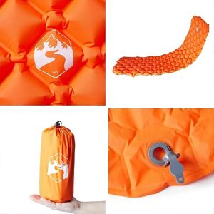 vidaXL Inflatable Camping Mattress Orange - Outdoor Air Mattress for Camping & Picnic vidaXL Inflatable Camping Mattress Orange - Outdoor Air Mattress for Camping & Picnic