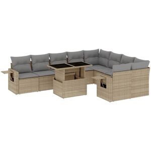 vidaXL Gartenset - Langlebiges PE-Rattan, Verstellbarer Tisch, 10 Teile vidaXL Gartenset - Langlebiges PE-Rattan, Verstellbarer Tisch, 10 Teile