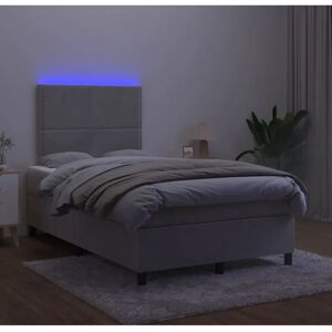 vidaXL Boxspring Seng - Velour, Lys Grå, 120x190cm - Boxspring Seng vidaXL Boxspring Seng - Velour, Lys Grå, 120x190cm - Boxspring Seng