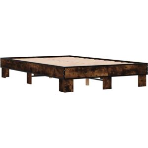 vidaXL Bed Frame Smoked Oak 140x190 cm - Bed Frame vidaXL Bed Frame Smoked Oak 140x190 cm - Bed Frame