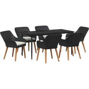 Vidaxl Garden Dining Set - 7 Piece, Black, Modern Design Vidaxl Garden Dining Set - 7 Piece, Black, Modern Design