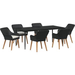 vidaXL Garden Dining Set 7 pcs black polyrattan vidaXL Garden Dining Set 7 pcs black polyrattan