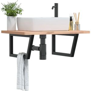 vidaXL Black Steel Trapezium Shelf Brackets for Washbasin - Shelf Support vidaXL Black Steel Trapezium Shelf Brackets for Washbasin - Shelf Support