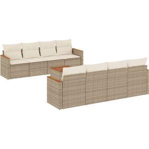 Set de Mobilier de Exterior VidaXL - Bej - Canapea de grădină 9 piese Set de Mobilier de Exterior VidaXL - Bej - Canapea de grădină 9 piese