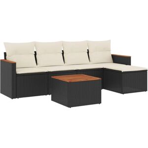 vidaXL 6-tlg. Garten-Sofagarnitur mit Kissen Beige Poly Rattan - Gartenmöbel-Set vidaXL 6-tlg. Garten-Sofagarnitur mit Kissen Beige Poly Rattan - Gartenmöbel-Set