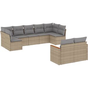 vidaXL 10-Tlg. Garten-Sofagarnitur Mit Kissen Beige Poly Rattan - Outdoor Furniture Set vidaXL 10-Tlg. Garten-Sofagarnitur Mit Kissen Beige Poly Rattan - Outdoor Furniture Set