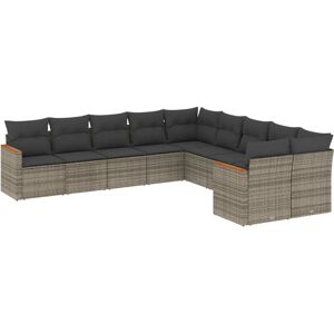 vidaXL 11-tlg. Garten-Sofagarnitur mit Kissen Poly Rattan Farbe: Grau Modell: Ohne vidaXL 11-tlg. Garten-Sofagarnitur mit Kissen Poly Rattan Farbe: Grau Modell: Ohne
