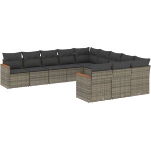 vidaXL Gartensofagarnitur - Grau, Beige Kissen - Gartenmöbel vidaXL Gartensofagarnitur - Grau, Beige Kissen - Gartenmöbel