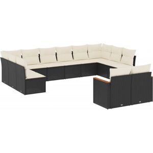 vidaXL Gartenset - Schwarz - Garten-Sofagarnitur mit Tisch vidaXL Gartenset - Schwarz - Garten-Sofagarnitur mit Tisch