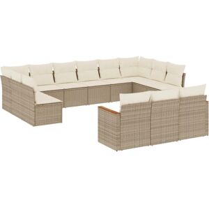 VidaXL Gartenmöbel-Set - Beige Poly Rattan - 13-tlg. Sofagarnitur VidaXL Gartenmöbel-Set - Beige Poly Rattan - 13-tlg. Sofagarnitur