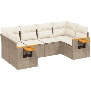 VidaXL Gartenmöbel-Set - Beige - 6-teiliges Sofa VidaXL Gartenmöbel-Set - Beige - 6-teiliges Sofa
