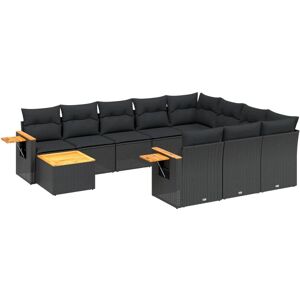 VidaXL Gartenmöbel-Set - Langlebiger Poly Rattan - Schwarz VidaXL Gartenmöbel-Set - Langlebiger Poly Rattan - Schwarz