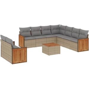 vidaXL Udendørs Møbletsæt - 9 Dele Beige Modulært vidaXL Udendørs Møbletsæt - 9 Dele Beige Modulært