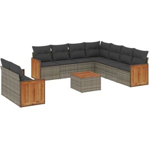VidaXL Gartenmöbelset - 9-tlg. Modularer grauer Sitzbereich VidaXL Gartenmöbelset - 9-tlg. Modularer grauer Sitzbereich