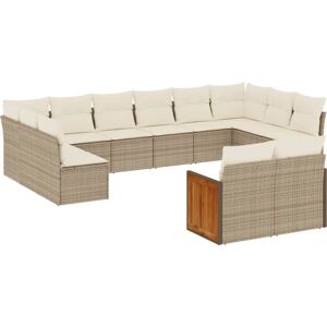 VidaXL Gartenset - Beige, 12-teilig, Modular-Sofas VidaXL Gartenset - Beige, 12-teilig, Modular-Sofas