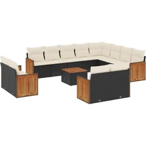 vidaXL 12-tlg. Garten-Sofagarnitur mit Kissen in Schwarz vidaXL 12-tlg. Garten-Sofagarnitur mit Kissen in Schwarz