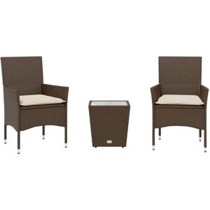 vidaXL 3-tlg. Bistro-Set mit Kissen Beige - Gartenmöbel vidaXL 3-tlg. Bistro-Set mit Kissen Beige - Gartenmöbel