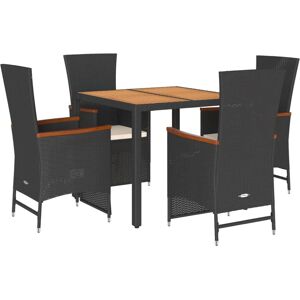 vidaXL 3-tlg. Garten-Essgruppe mit Kissen, Schwarz vidaXL 3-tlg. Garten-Essgruppe mit Kissen, Schwarz