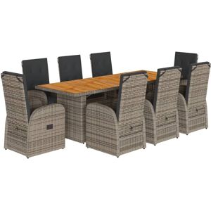 VidaXL Gartenmöbel-Set - Grau - Langlebiges PE-Rattan VidaXL Gartenmöbel-Set - Grau - Langlebiges PE-Rattan