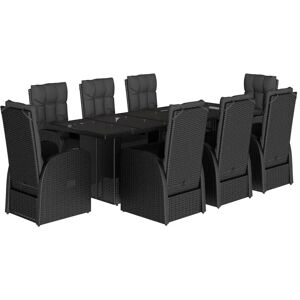vidaXL Garden Dining Set 9 Piece with Cushions - Garden Dining Set vidaXL Garden Dining Set 9 Piece with Cushions - Garden Dining Set