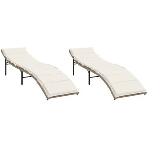 vidaXL Outdoor Liegen mit Kissen - Wetterfester PE Rattan, Stahl vidaXL Outdoor Liegen mit Kissen - Wetterfester PE Rattan, Stahl