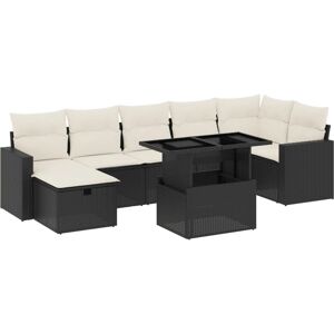 vidaXL Gartenmöbelset - Schwarz und Creme - 8-teiliges Gartensofa vidaXL Gartenmöbelset - Schwarz und Creme - 8-teiliges Gartensofa