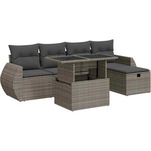 vidaXL Gartenset 6-tlg. Mit Kissen Grau - Ohne S vidaXL Gartenset 6-tlg. Mit Kissen Grau - Ohne S