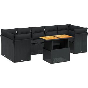 VidaXL Gartenmöbel-Set - 8-teiliges Schwarz Rattan VidaXL Gartenmöbel-Set - 8-teiliges Schwarz Rattan