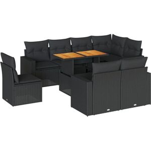 vidaXL 9-Tlg. Garten-Sofagarnitur Mit Kissen Poly Rattan vidaXL 9-Tlg. Garten-Sofagarnitur Mit Kissen Poly Rattan