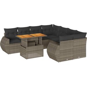 VidaXL Gartenmöbel-Set - Grau - Langlebiges Poly Rattan VidaXL Gartenmöbel-Set - Grau - Langlebiges Poly Rattan
