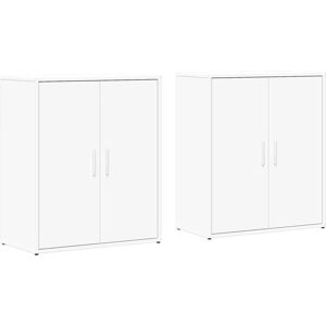 vidaXL White Engineered Wood Sideboards 2 pcs - Sideboards vidaXL White Engineered Wood Sideboards 2 pcs - Sideboards