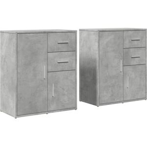 vidaXL Sideboards Grey - 2 pcs - Highboard - Modern Storage Furniture vidaXL Sideboards Grey - 2 pcs - Highboard - Modern Storage Furniture