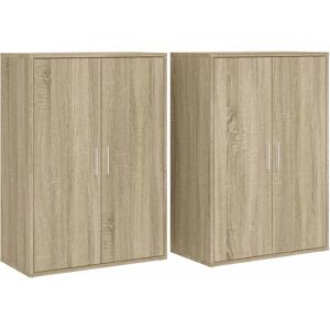 vidaXL Sonoma Oak 2-Piece Sideboard Set - Durable Storage Cabinet vidaXL Sonoma Oak 2-Piece Sideboard Set - Durable Storage Cabinet