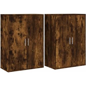 vidaXL Sideboard Smoked Oak 2 pcs - Sideboard vidaXL Sideboard Smoked Oak 2 pcs - Sideboard