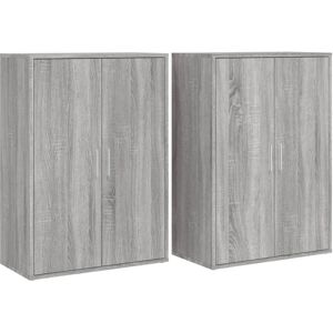 VidaXL Grey Sonoma 2-Piece Sideboards - Storage Cabinets VidaXL Grey Sonoma 2-Piece Sideboards - Storage Cabinets