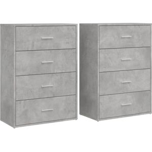 vidaXL Sideboards Storage Cupboard Cabinet 2 pcs Concrete Grey Engineered Wood - Sideboards, Concrete Grey, 2 pcs vidaXL Sideboards Storage Cupboard Cabinet 2 pcs Concrete Grey Engineered Wood - Sideboards, Concrete Grey, 2 pcs
