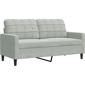Vidaxl - Canapé en velours 2 places gris 140 cm - Publicité Vidaxl - Canapé en velours 2 places gris 140 cm - Publicité