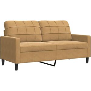 Vidaxl - Canapé 2 Places Velours Marron 140cm - Canapé - Publicité Vidaxl - Canapé 2 Places Velours Marron 140cm - Canapé - Publicité
