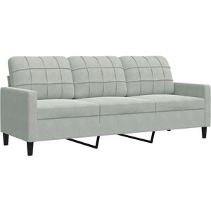 Canapea de 3 locuri din catifea gri deschis - vidaXL Canapea de 3 locuri din catifea gri deschis - vidaXL