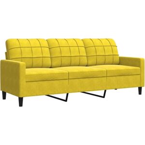 Sofá de 3 plazas de terciopelo amarillo - Muebles Sofá de 3 plazas de terciopelo amarillo - Muebles