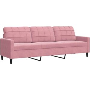 Vidaxl 3-personers Fløjlsofa Rosa 210cm - Sofa Vidaxl 3-personers Fløjlsofa Rosa 210cm - Sofa