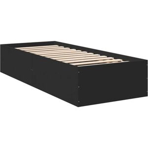 vidaXL Bed Frame 75x190 cm - Black - Modern Minimalist vidaXL Bed Frame 75x190 cm - Black - Modern Minimalist