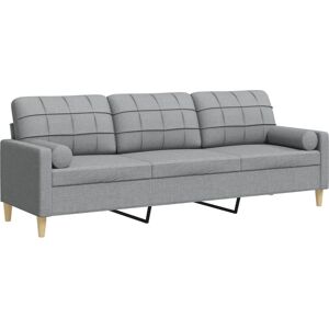 Canapé 3 places en tissu gris clair - Mobilier de salon Canapé 3 places en tissu gris clair - Mobilier de salon